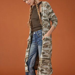 HTF Anthropologie Camo Duster Cardigan